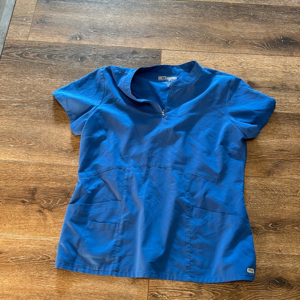 Greys anatomy blue scrub top XL